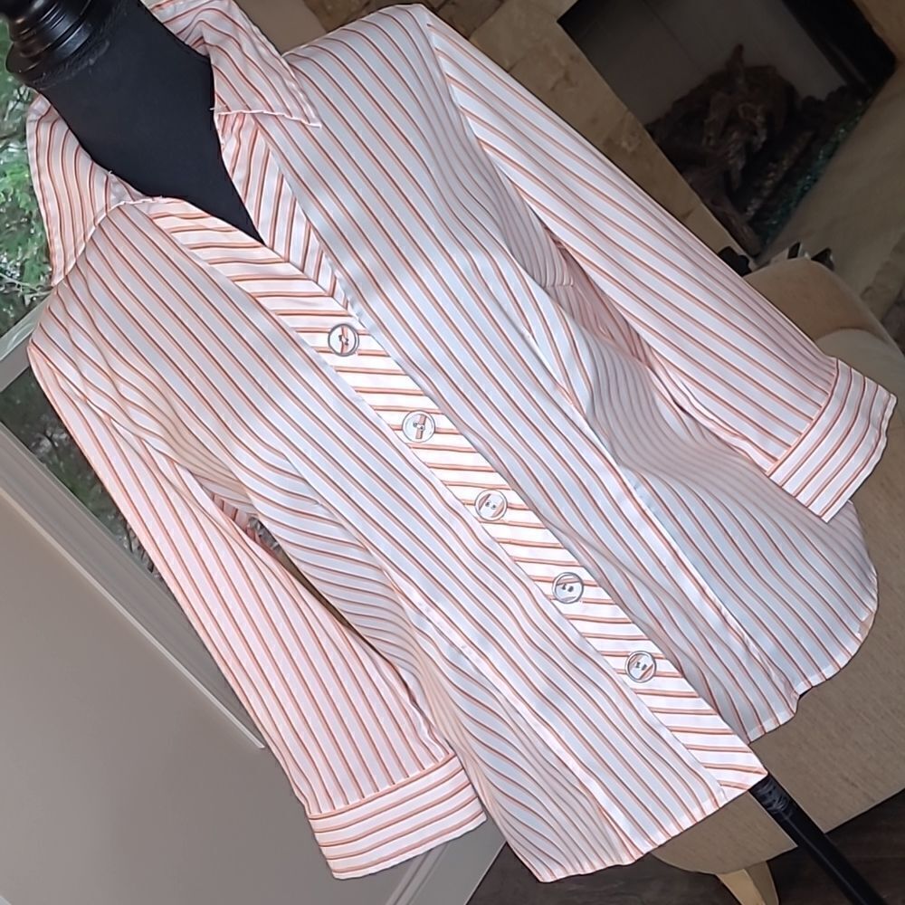 Essentials sz M orange strips shirt